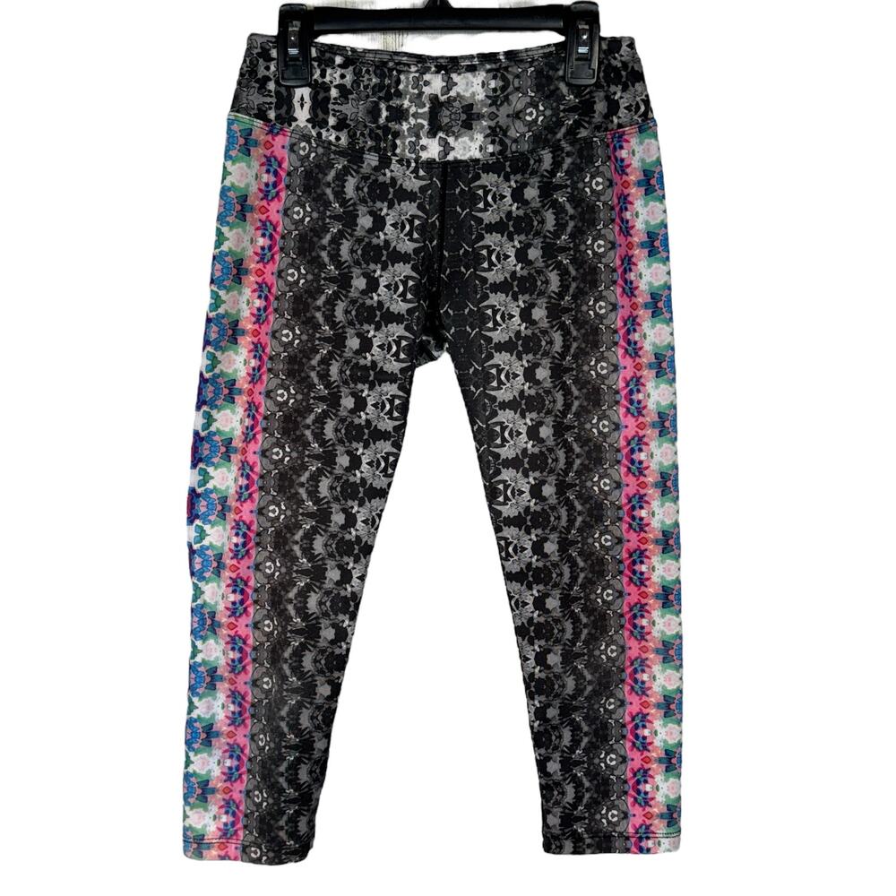 PrAna Small Roxanne Capris Leggings Stretch Abstract Hydrobloom Pull-On Multi